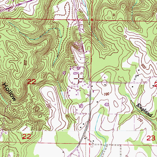 Topographic Map of Shirley Hill Church, AL