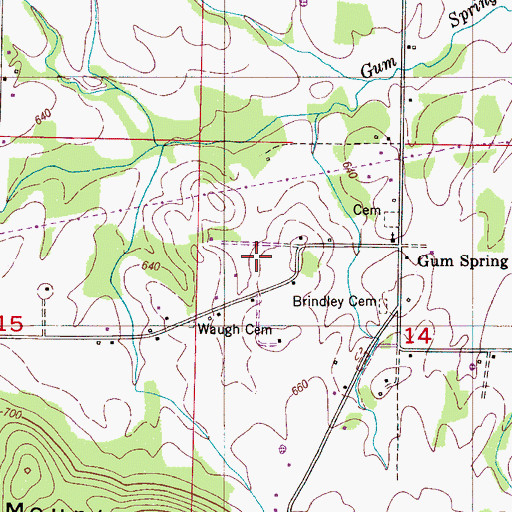 Topographic Map of Somerville Church of God, AL