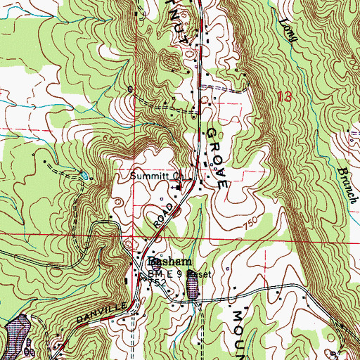 Topographic Map of Summit School, AL