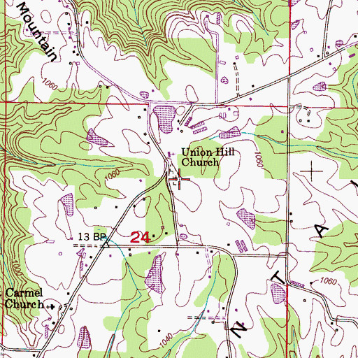Topographic Map of Union Hill Cemetery, AL