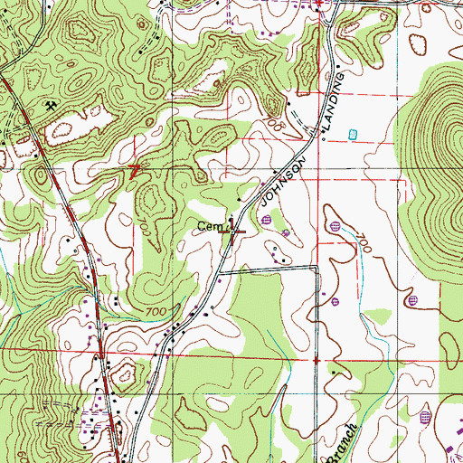 Topographic Map of Valermosos Cemetery, AL