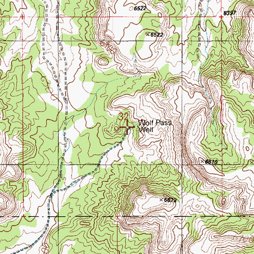 Topographic Map of Wolf Pass Well, AZ
