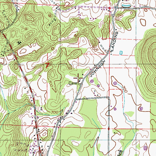 Topographic Map of Valhermoso Spring Church, AL