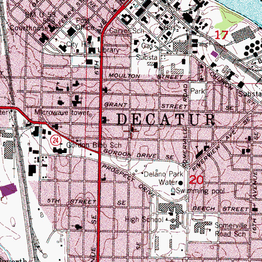 Topographic Map of Westminster Presbyterian Church, AL