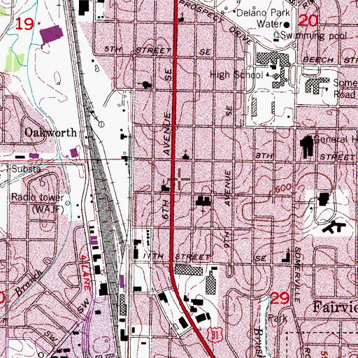 Topographic Map of Willowby Presbyterian Church (historical), AL