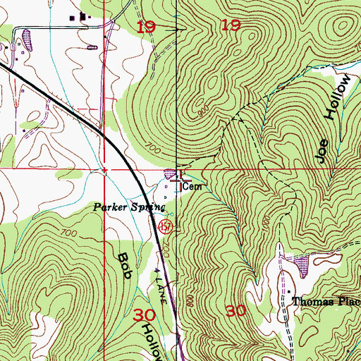 Topographic Map of Wilson Cemetery, AL