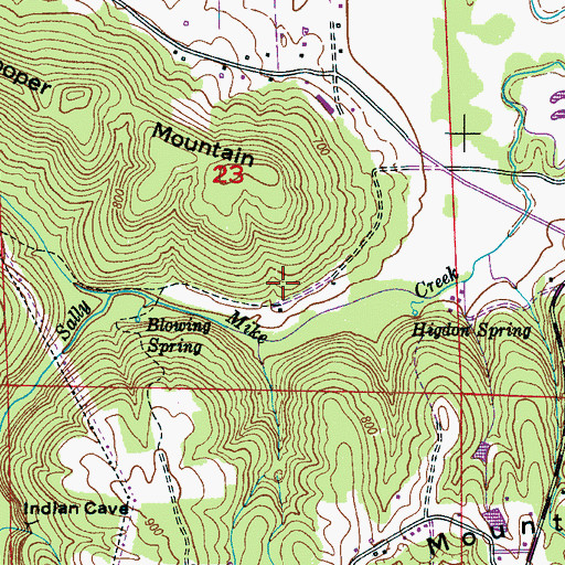 Topographic Map of Zeke Hollow Camp Ground, AL