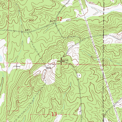 Topographic Map of Abner (historical), AL