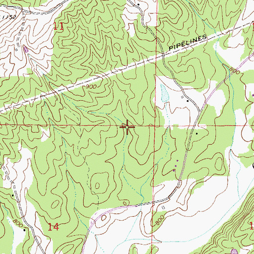 Topographic Map of Greshamton (historical), AL