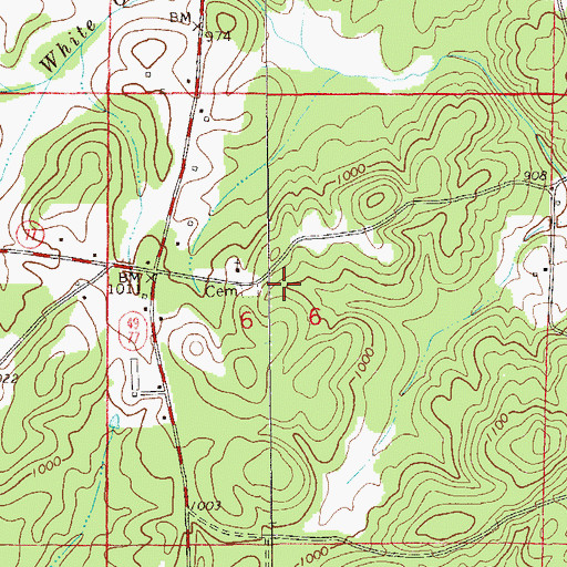 Topographic Map of Gum Spring Church (historical), AL
