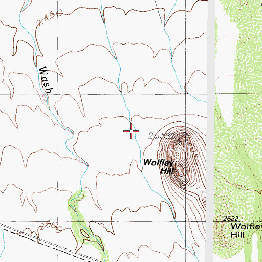 Topographic Map of Wolfley Hill, AZ