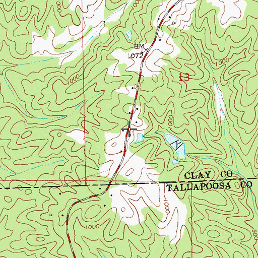 Topographic Map of Hands Store (historical), AL