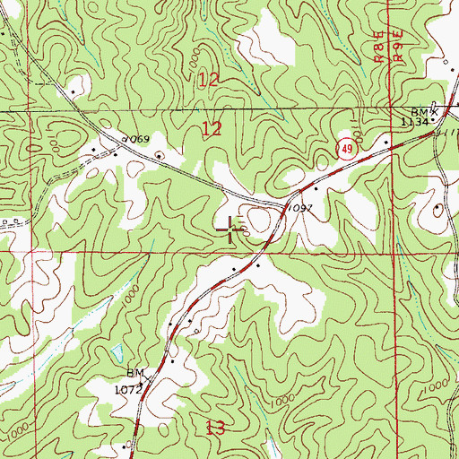 Topographic Map of Harlan (historical), AL