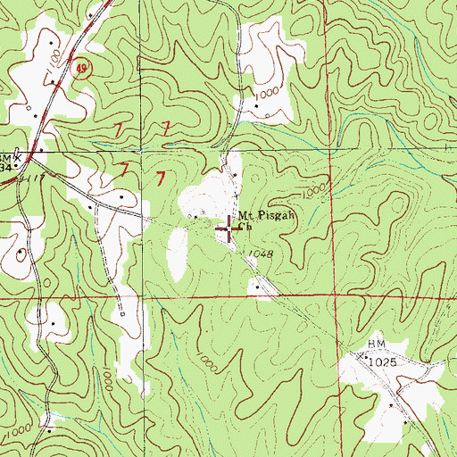 Topographic Map of Mountain School (historical), AL