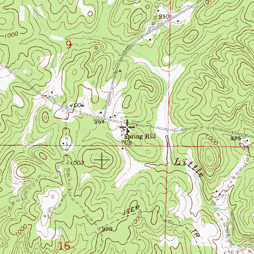 Topographic Map of Spring Hill School (historical), AL