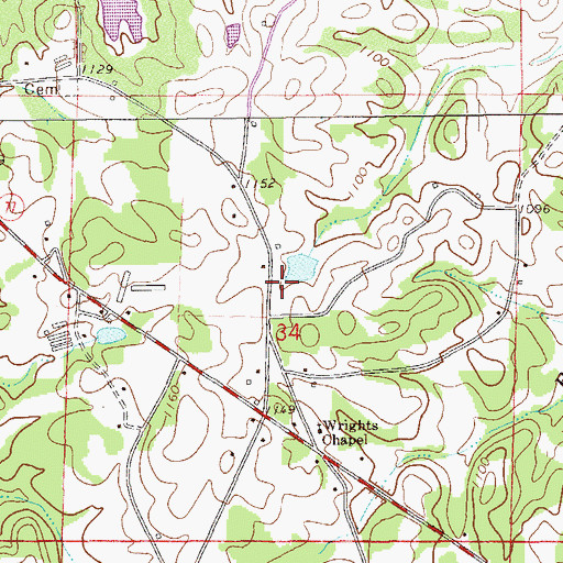 Topographic Map of West Gin (historical), AL