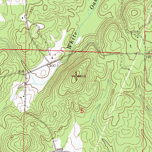Topographic Map of White Oak Mountain, AL