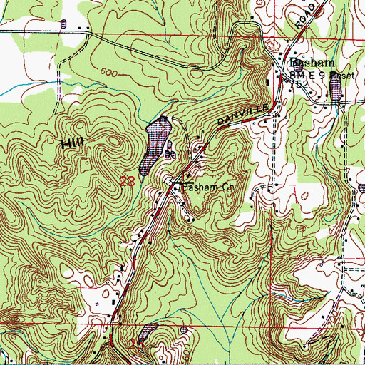 Topographic Map of Bears Ham School (historical), AL
