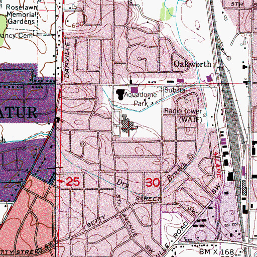 Topographic Map of Brookhaven Middle School, AL