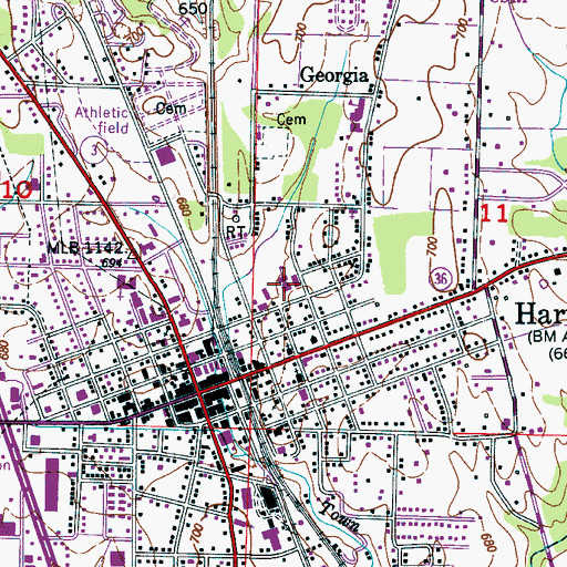 Topographic Map of Burleson Elementary School, AL
