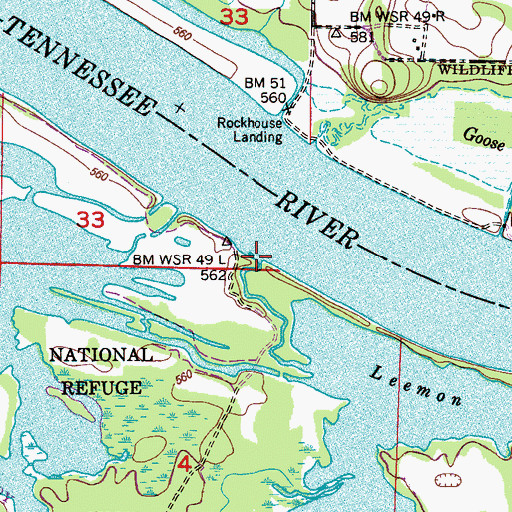 Topographic Map of Cave Spring Branch, AL