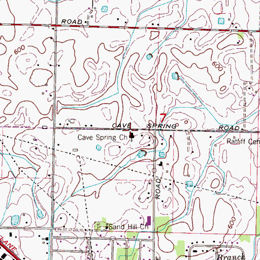 Topographic Map of Cave Spring School (historical), AL