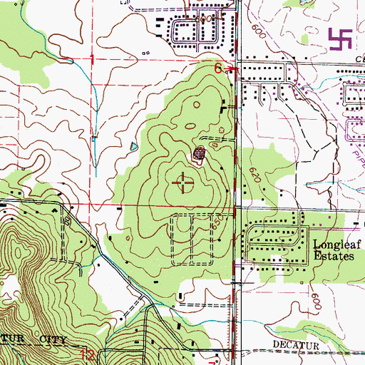 Topographic Map of Cedar Mountain, AL
