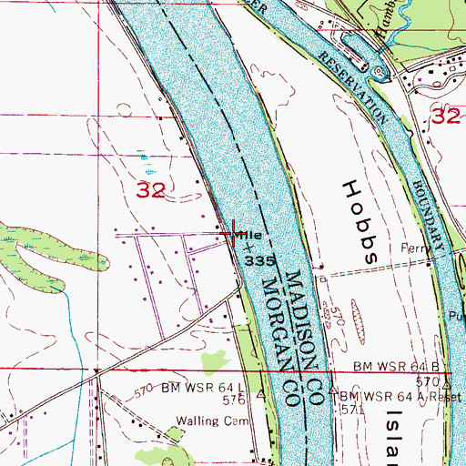 Topographic Map of Chunn Gin Landing (historical), AL