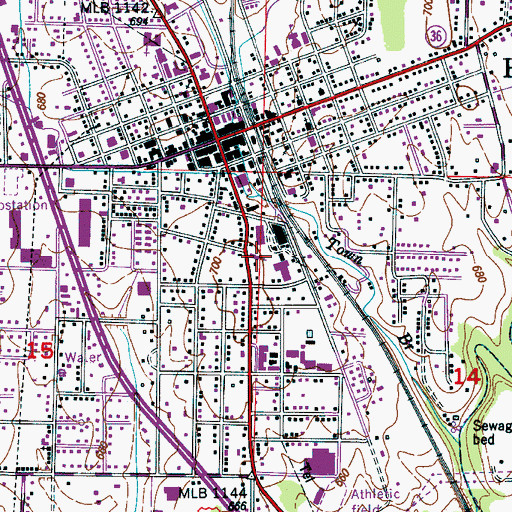 Topographic Map of Church of Christ, AL