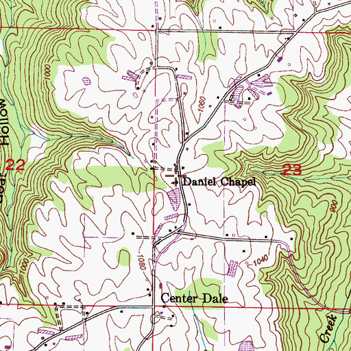 Topographic Map of Daniels Chapel Cemetery, AL