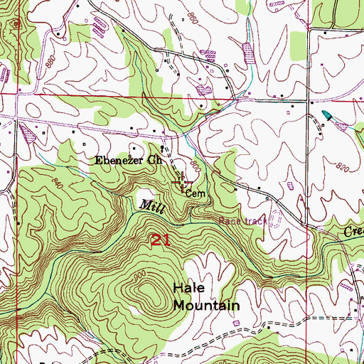 Topographic Map of Ebenezer Cemetery, AL