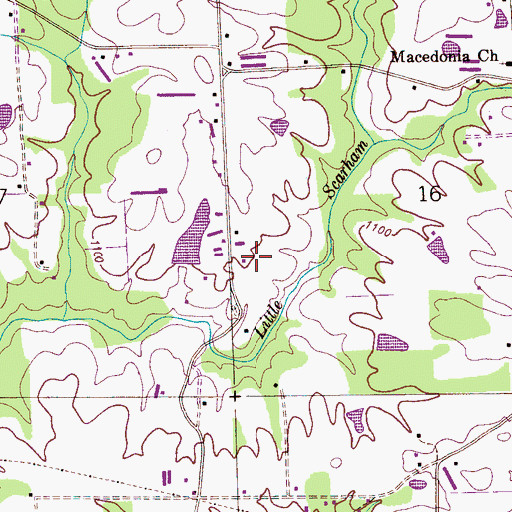Topographic Map of Evergreen Cemetery, AL