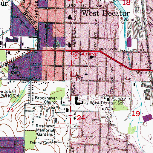 Topographic Map of First Assembly of God Church, AL