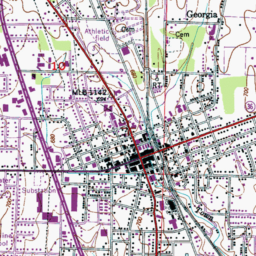Topographic Map of First Church of God, AL