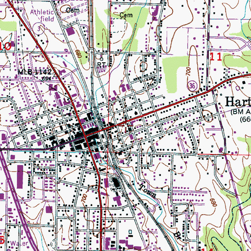 Topographic Map of First United Methodist Church, AL