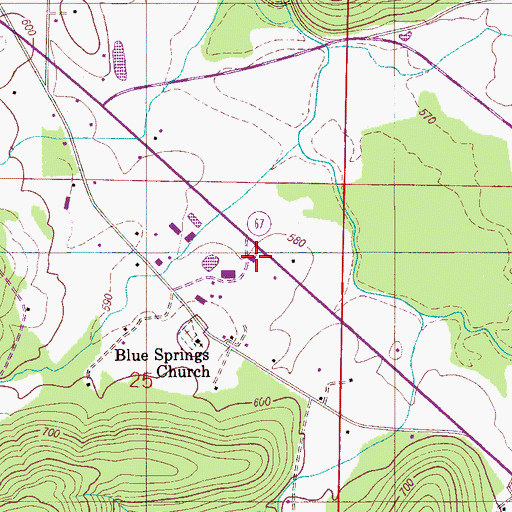 Topographic Map of Florette Church, AL