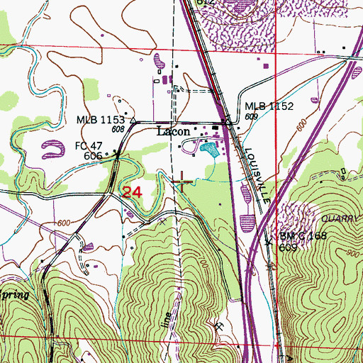 Topographic Map of Francis Branch, AL