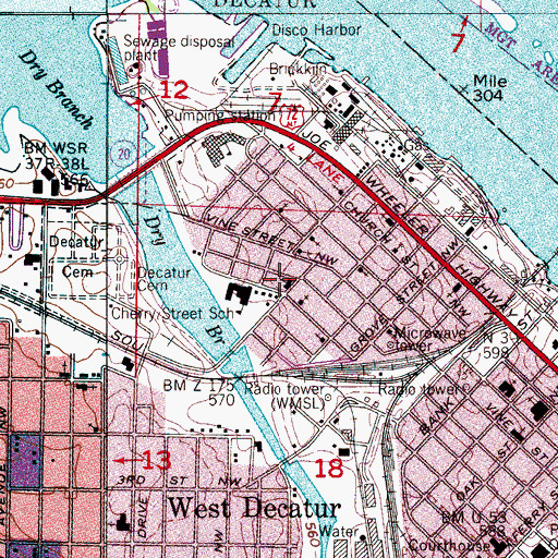 Topographic Map of Garner Memorial Methodist Church, AL