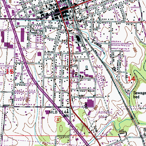 Topographic Map of Hartselle High School, AL
