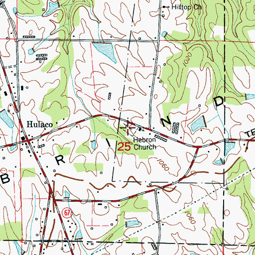 Topographic Map of Hebron Cemetery, AL