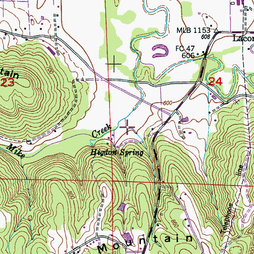 Topographic Map of Higdon Cemetery, AL