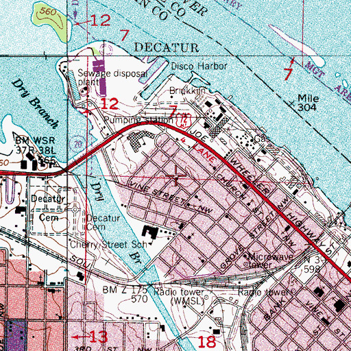 Topographic Map of Holy Temple Church of God in Christ, AL