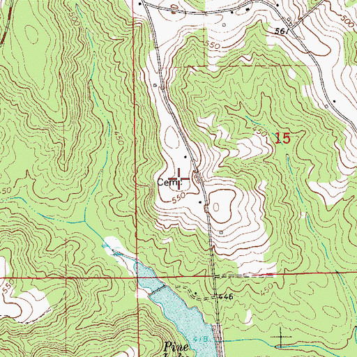 Topographic Map of Alexander Cemetery, AL