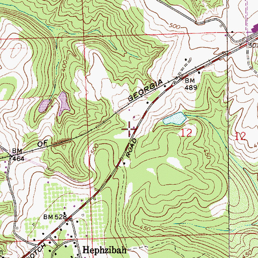 Topographic Map of Allred, AL