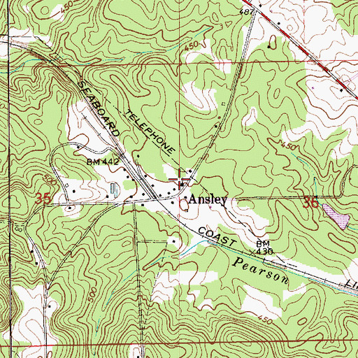 Topographic Map of Ansley Church, AL