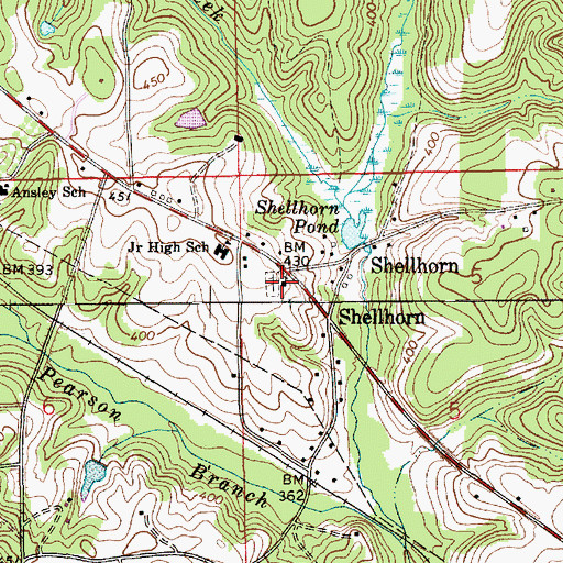 Topographic Map of Antioch Church of Christ, AL