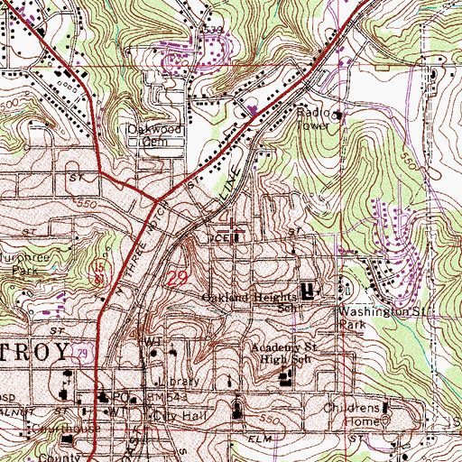Topographic Map of Bethel Baptist Church, AL