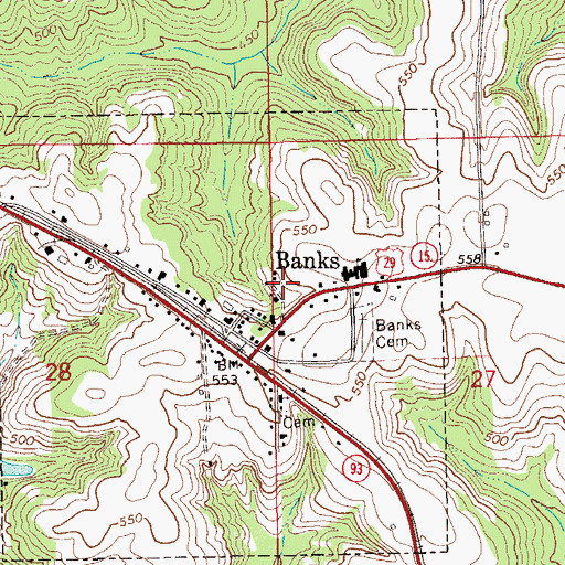 Topographic Map of Beulah Hill Baptist Church, AL