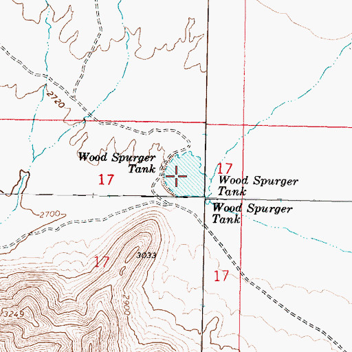 Topographic Map of Wood Spurger Tank, AZ