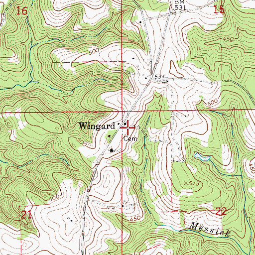 Topographic Map of Chapel Hill Cemetery, AL